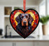 Flat Coated Retriever Stained Glass Effect Heart Suncatcher